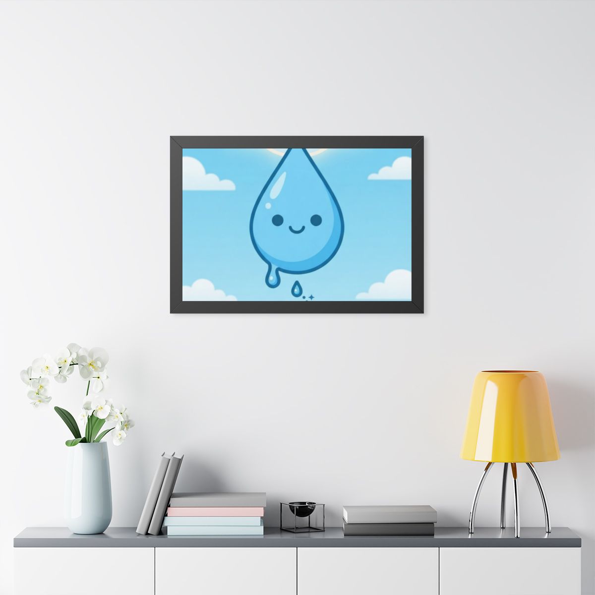 Framed Horizontal Poster - Cheerful Sky Horizon — Black... |...