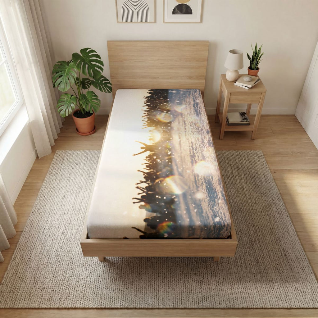 Golden Hour Crowd Celebration Fitted Sheet