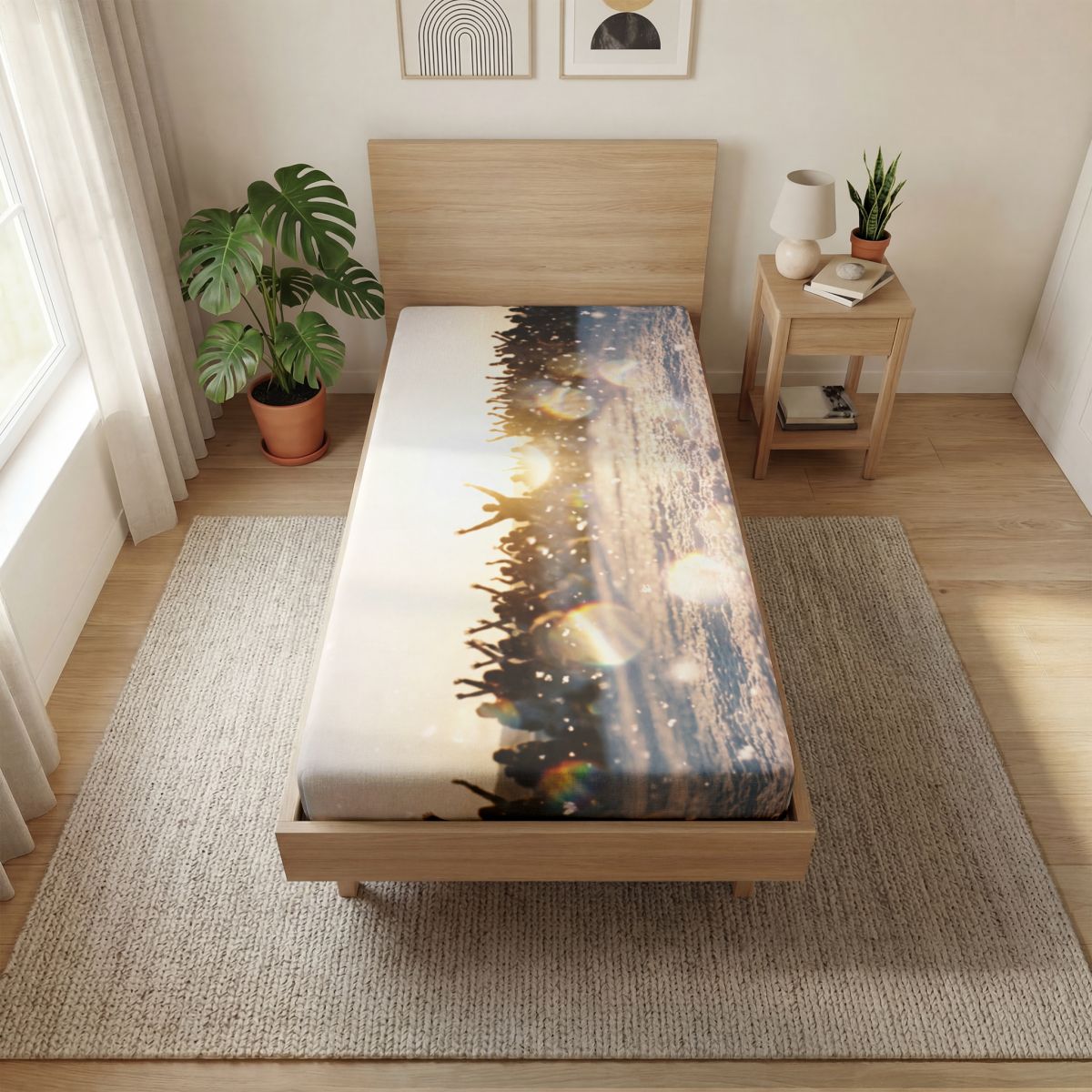 Golden Hour Crowd Celebration Fitted Sheet