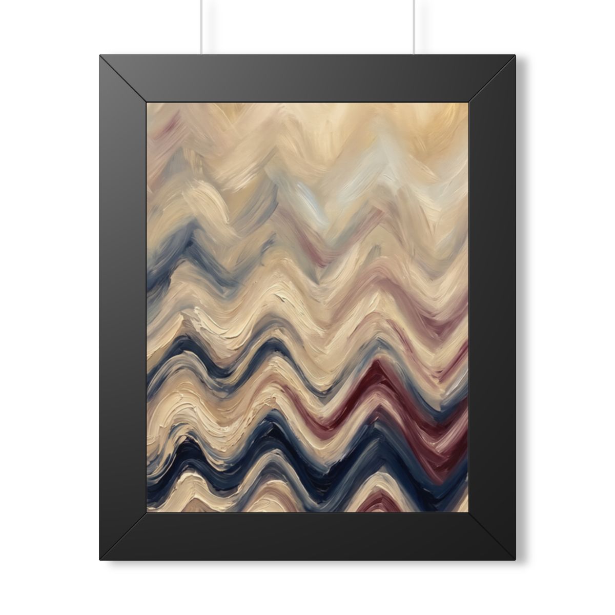 Framed Vertical Poster - Earth Chevron Wave — Black (11×14...
