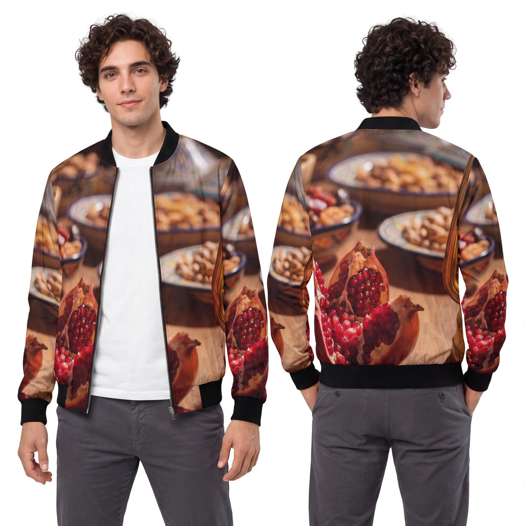 Men's Bomber Jacket - Amber Feast | Echovira Gallery