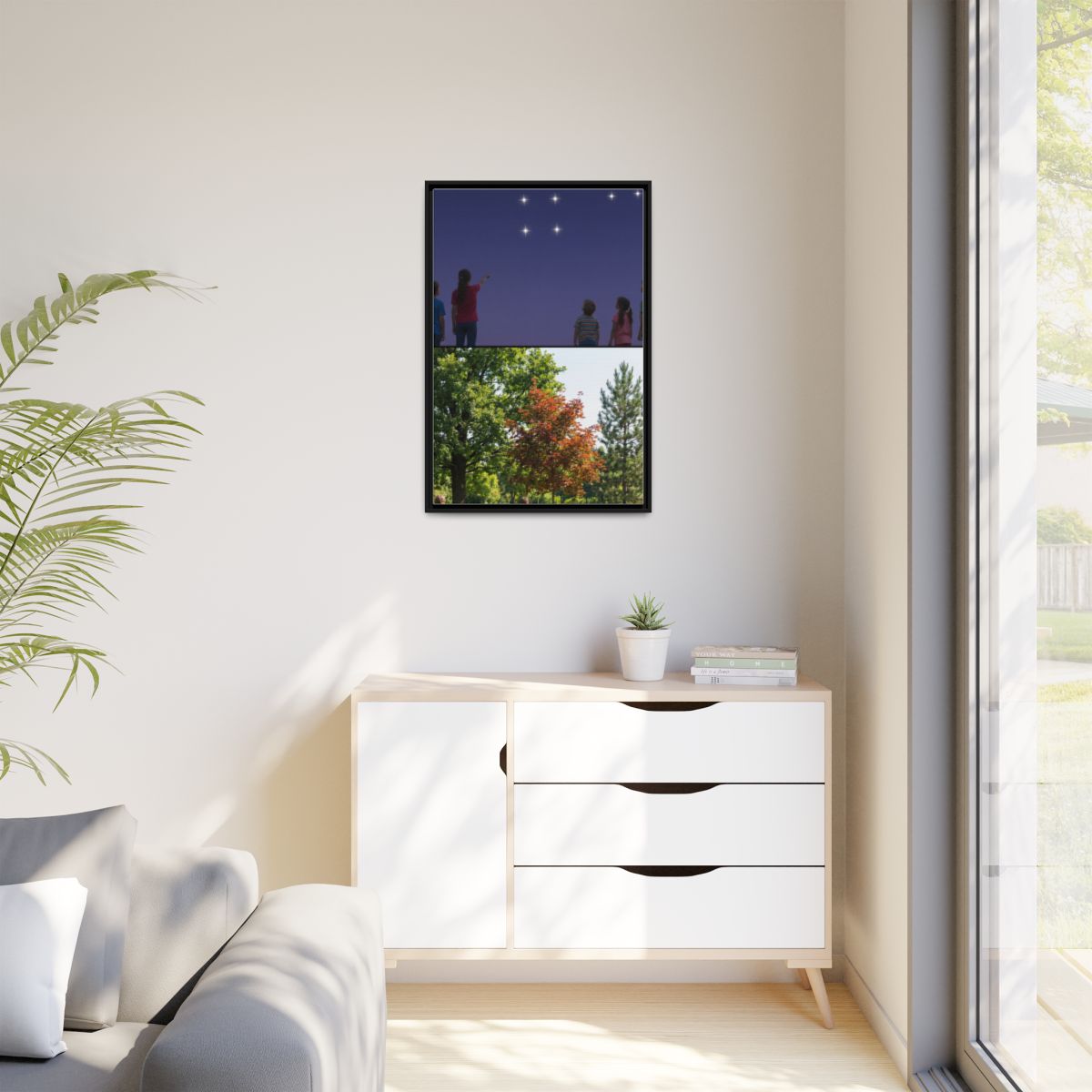 Matte Canvas, Framed - Stardust & Forest Discovery — Black /...
