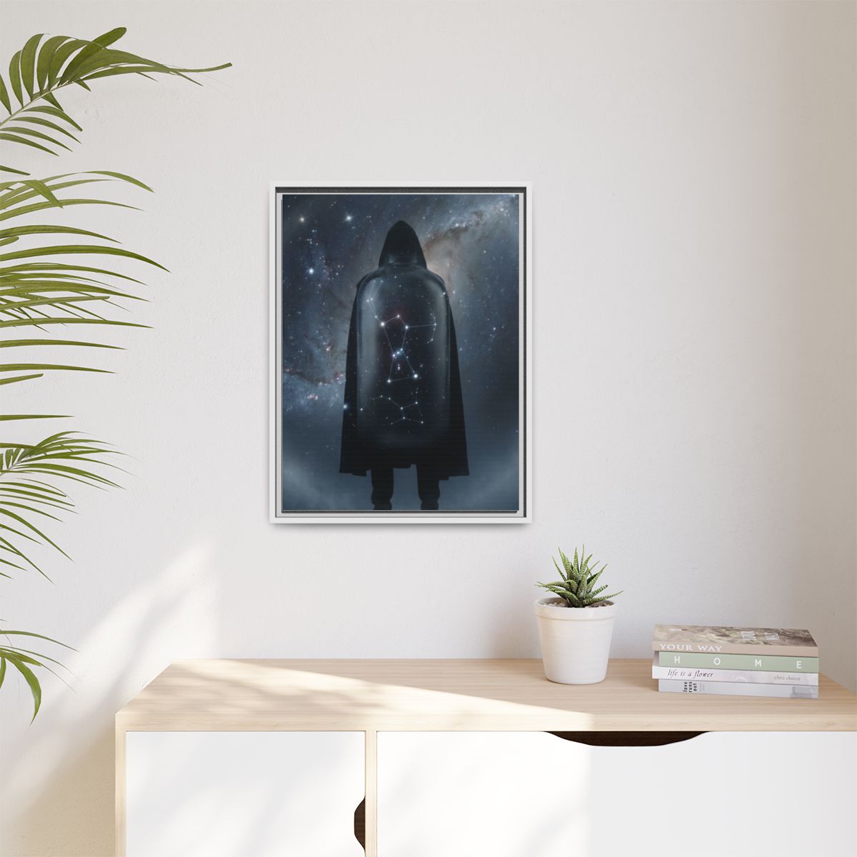 Matte Canvas, Framed - Cosmic Sentinel Orion Constellation...
