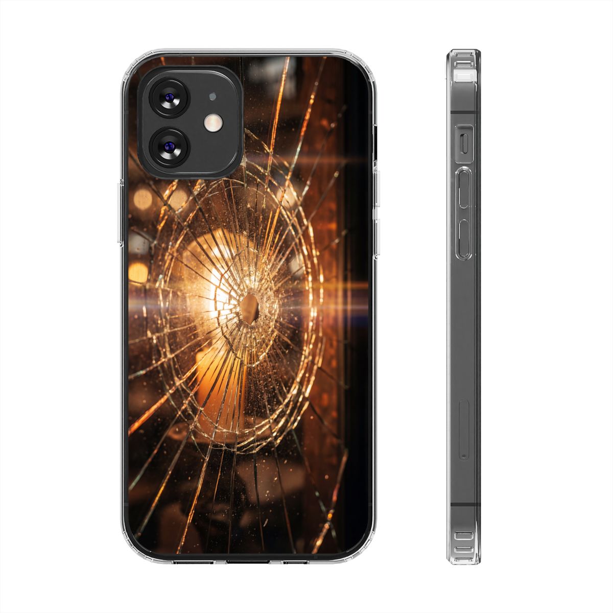 Clear Impact-Resistant Case - Fractured Glow
