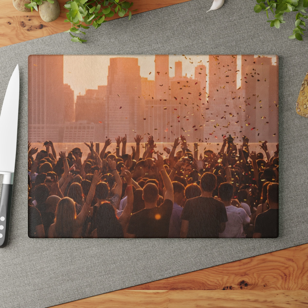 Glass Cutting Board - City Lights Festival | Echovira...