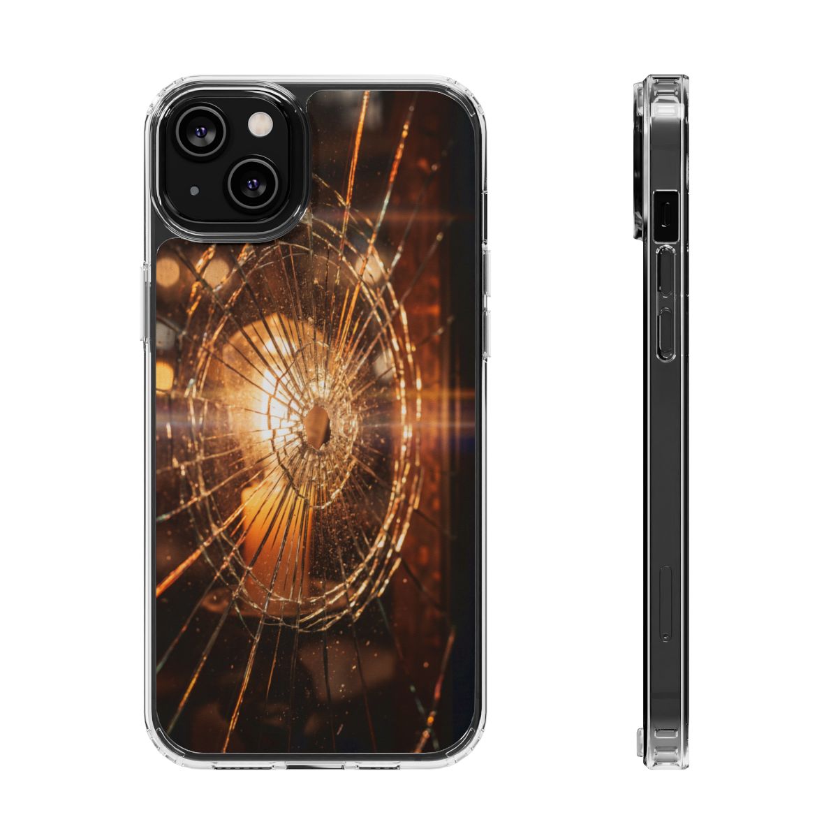 Clear Impact-Resistant Case - Fractured Glow