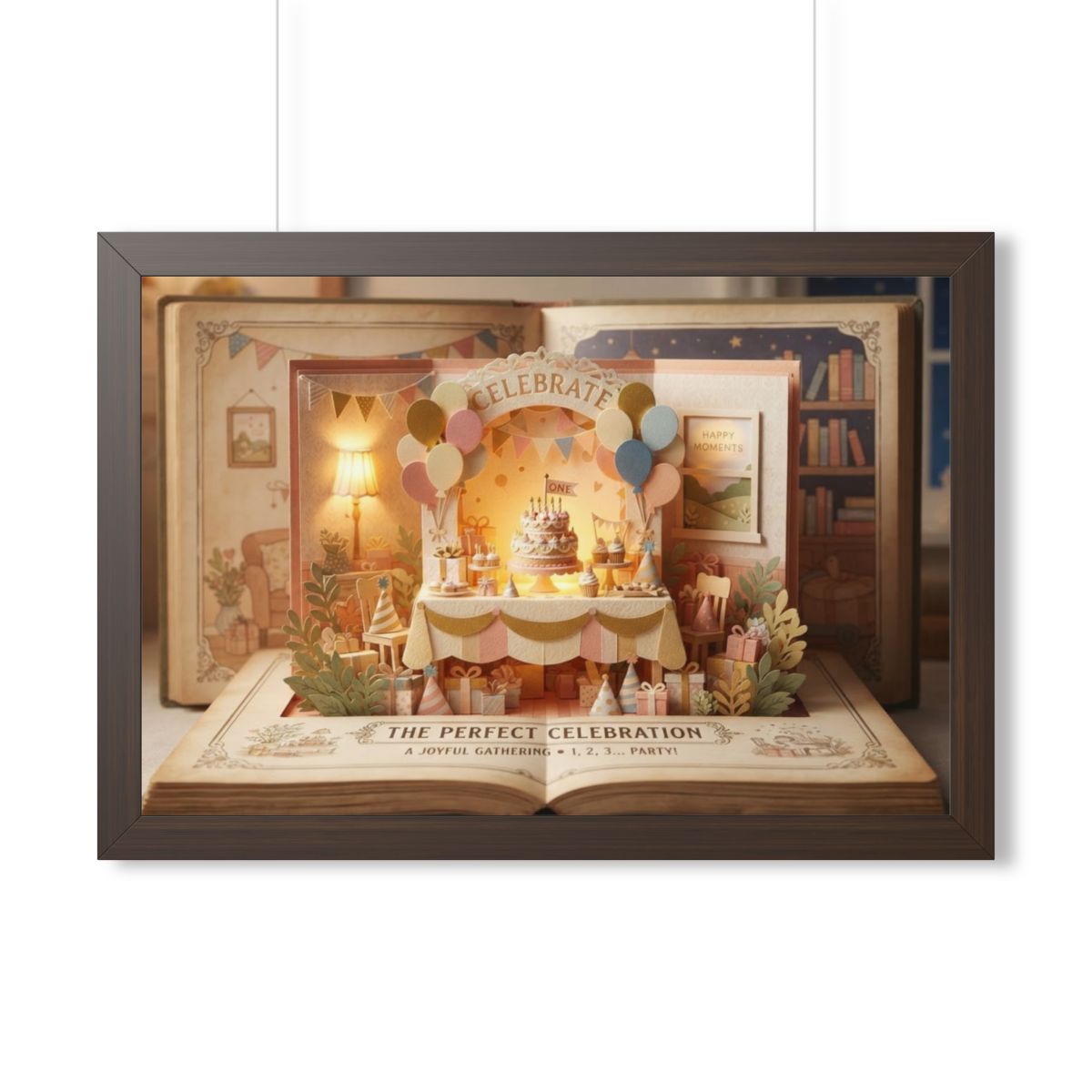 Framed Horizontal Poster - Storybook World — Walnut (14×11...