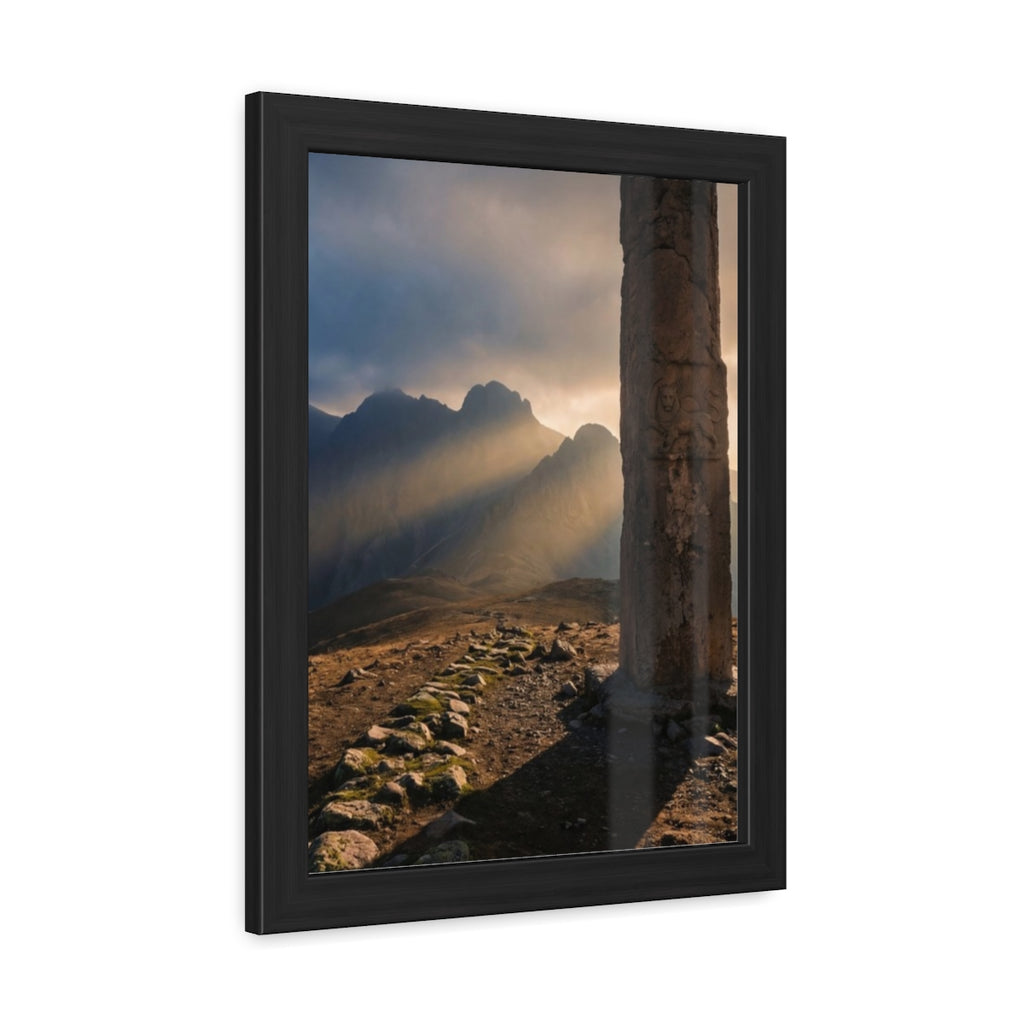 Framed Posters - Mystic Monolith Ancient Persian Mountain......