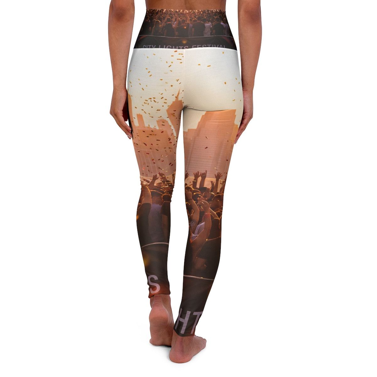 High Waisted Yoga Leggings - City Lights | Echovira Gallery
