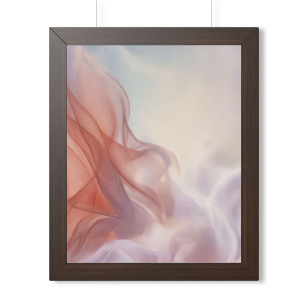 Framed Vertical Poster - Ethereal Silk Flow Pastel... |...