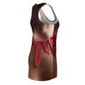Women's Racerback Dress with Crimson Art