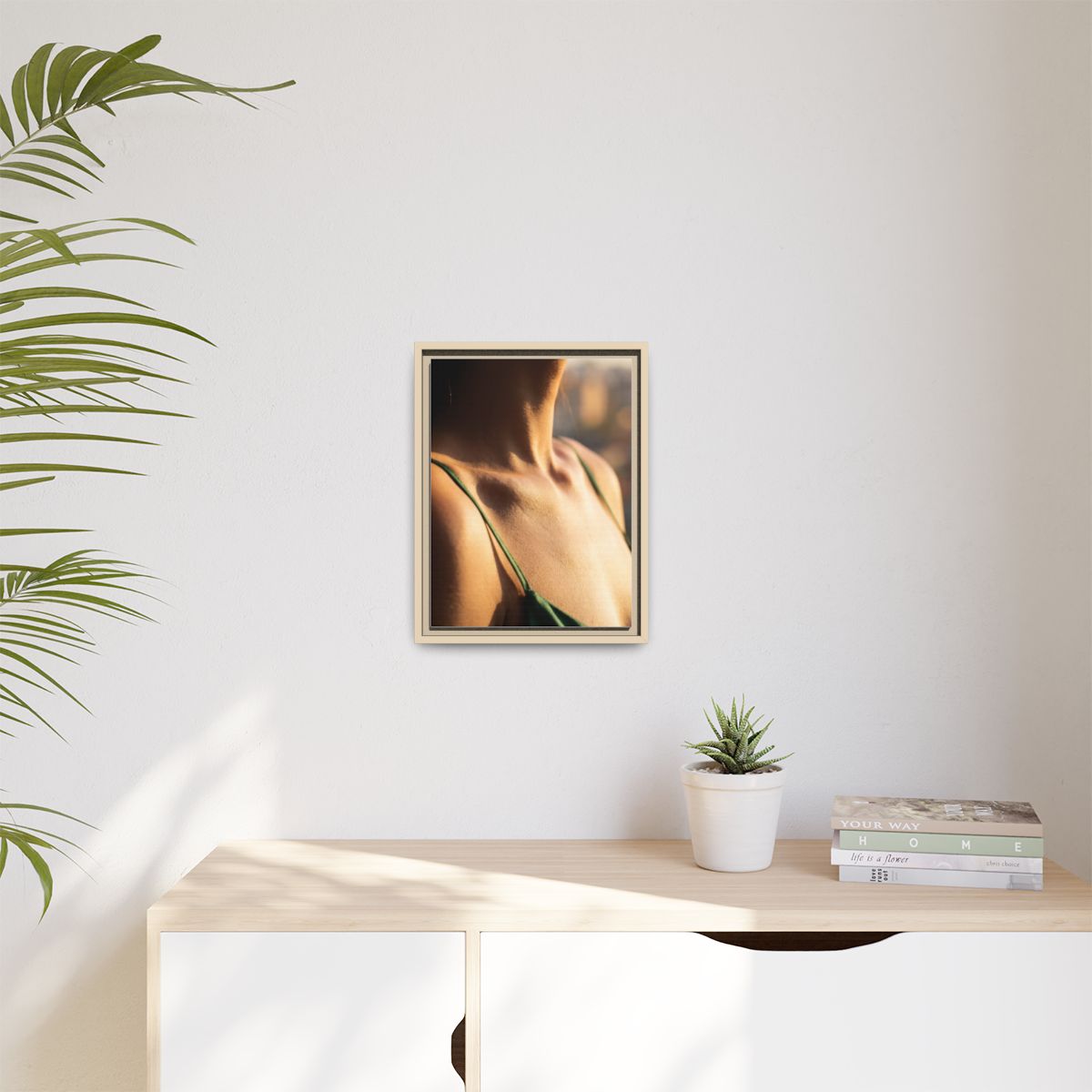 Golden Hour Matte Canvas - Framed Sunset Wall Art — Natural...