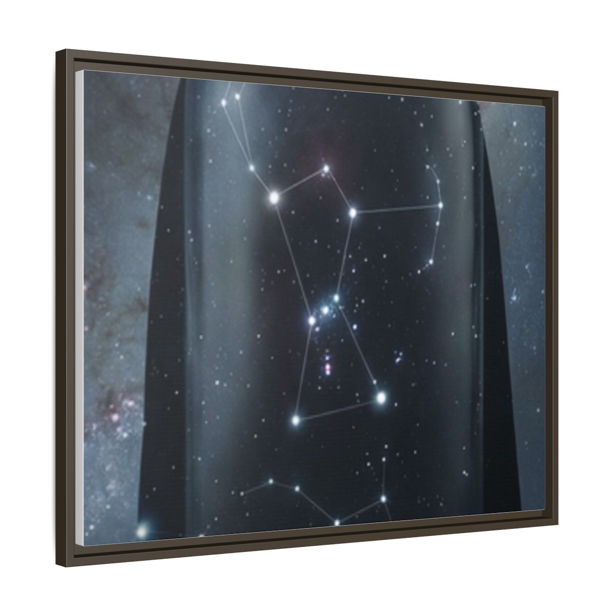 Framed Matte Canvas - Cosmic Sentinel — Espresso / 1.25" (10×8, 12×9, 14×11, 16×12, 20×10, 18×12, 20×16, 24×16, 24×18, 36×12, 24×20, 32×16, 30×20, 30×24, 32×24, 48×16, 36×24, 48×24, 40×30, 60×20, 48×32, 60×30 & 60×40)