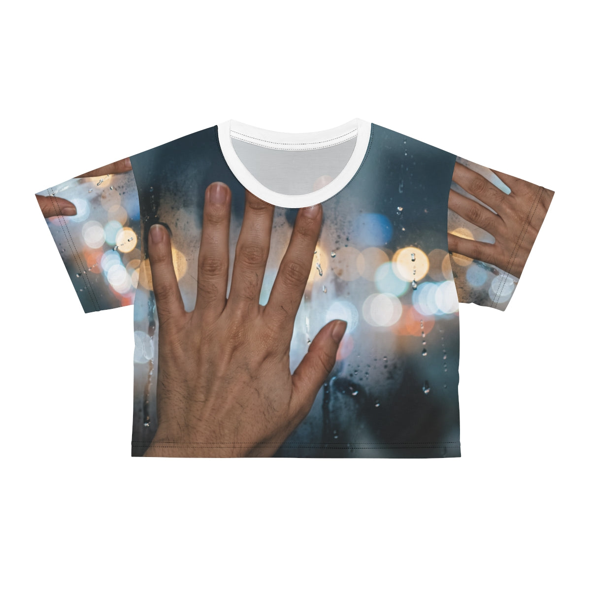 Rainy City Window Art Crop Tee