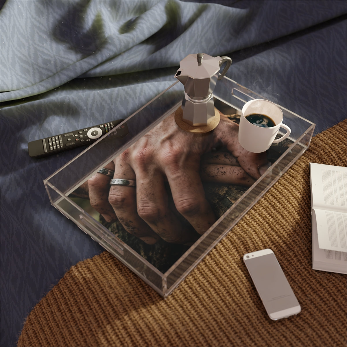 Forest Roots Hands Acrylic Serving Tray