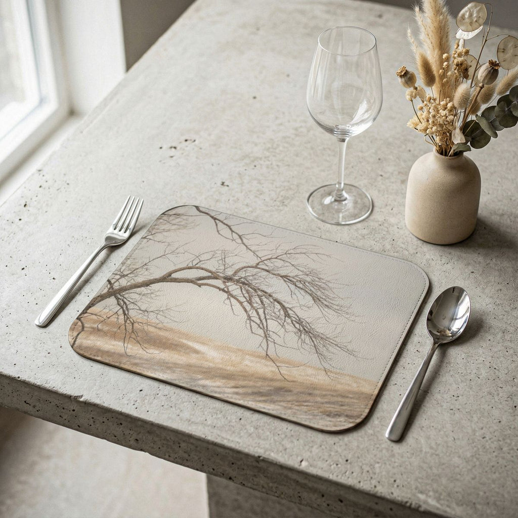 Leather Placemat - Minimalist Winter