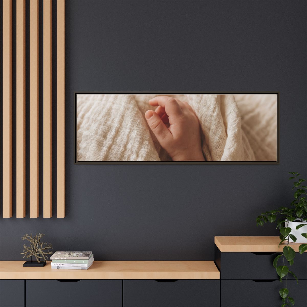 Framed Matte Canvas - Neutral Nursery — Espresso / 1.25"
