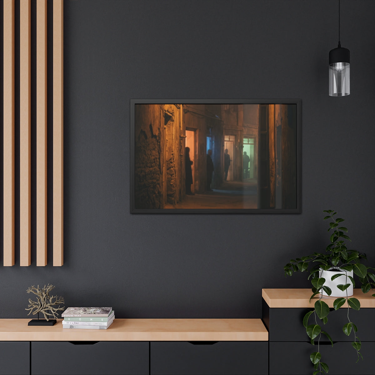 Framed Posters - Shadowed Alleyway Mystery Art Print —... |...
