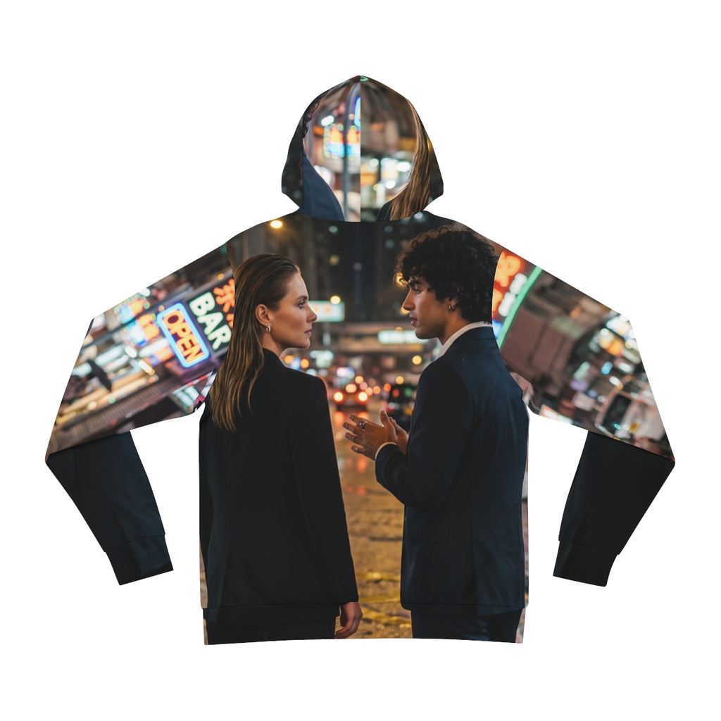 Fashion Hoodie - Midnight Protocol - Cinematic Cyberpunk Art...