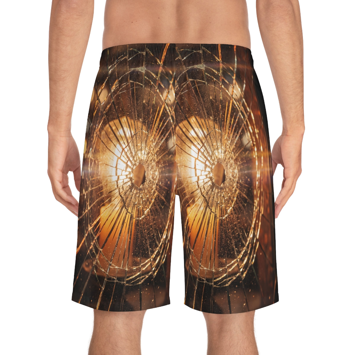 Men's Board Shorts - Cinematic Amber Edge
