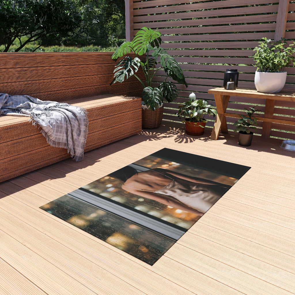 Outdoor Rug - Rainy City Lights Patio