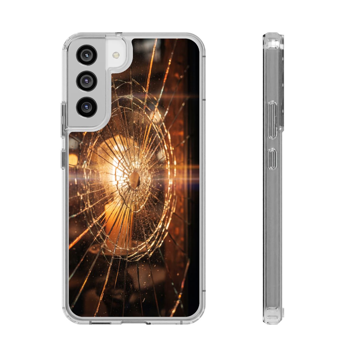 Clear Impact-Resistant Case - Fractured Glow