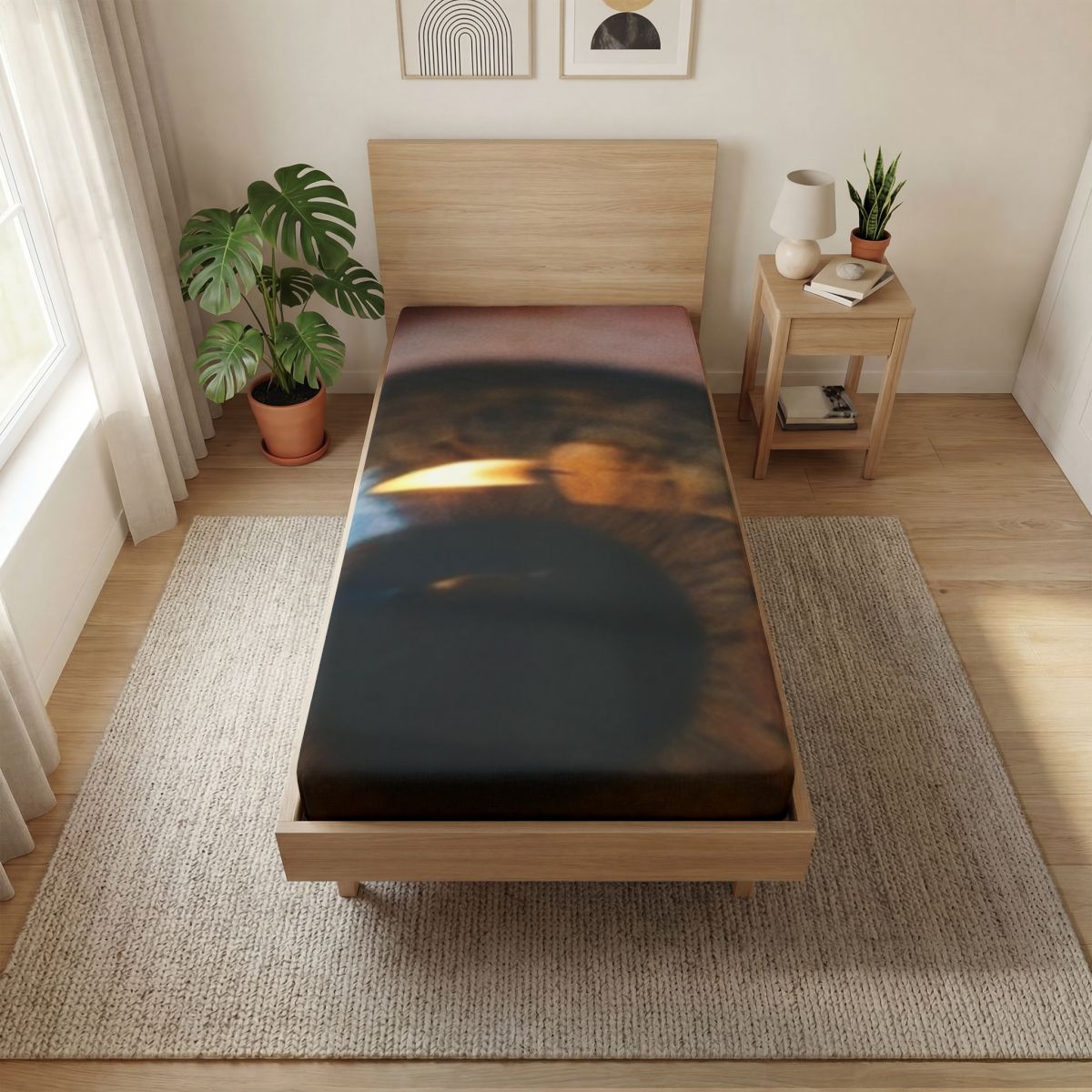 Fitted Sheet - Amber Iris Reflection Fine Art Print |...
