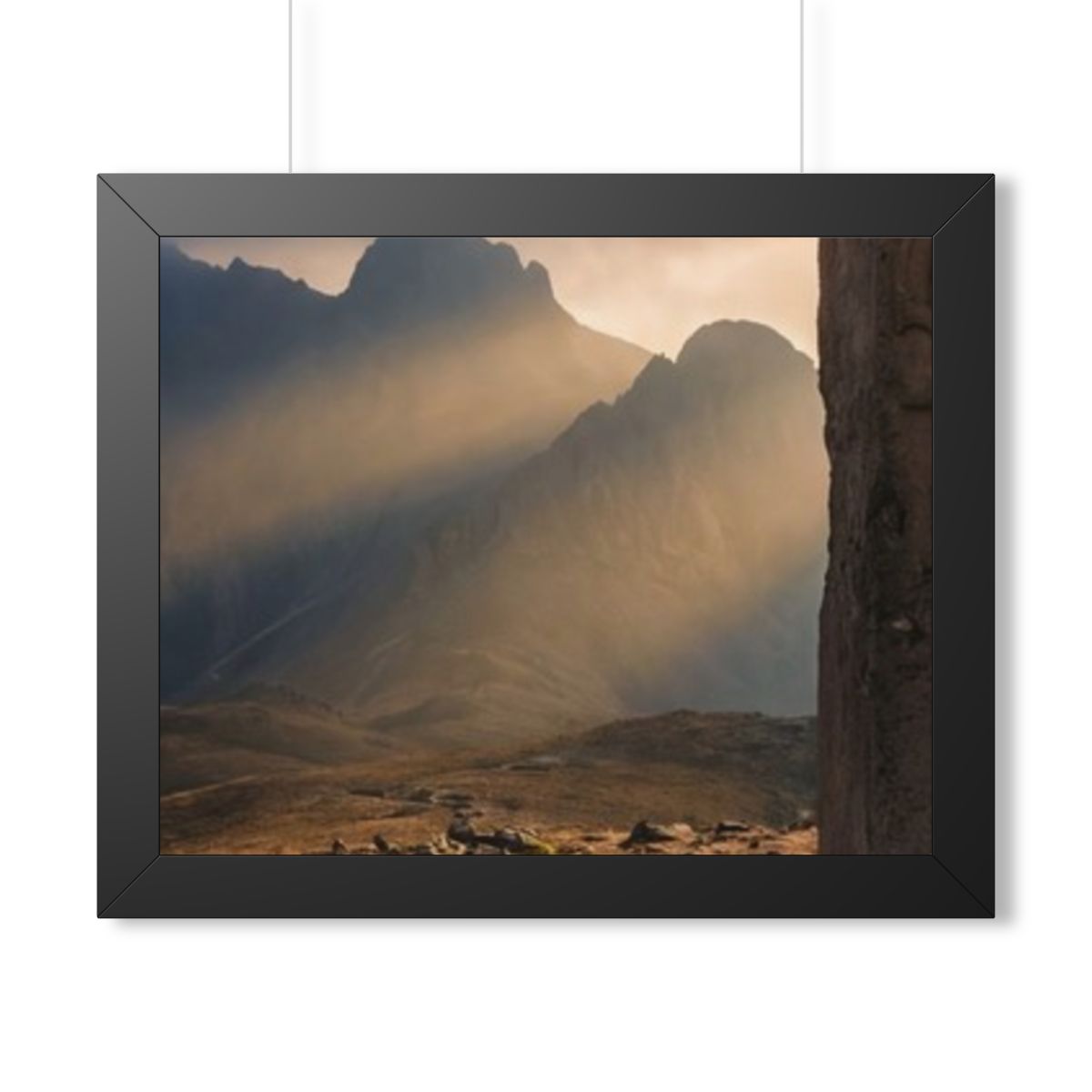 Framed Horizontal Poster - Mystic Monolith Ancient Persian...
