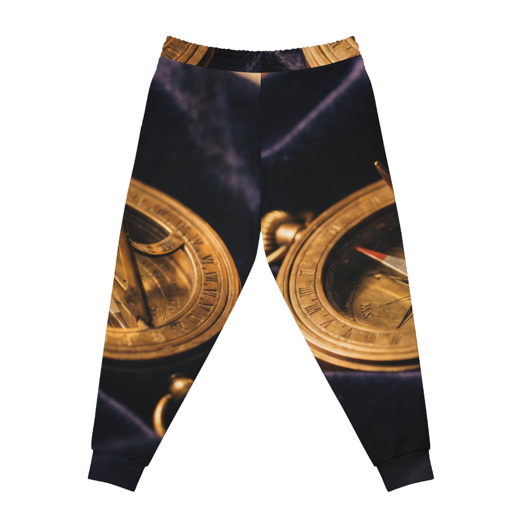 Men's Athletic Joggers with Vintage Brass Compass