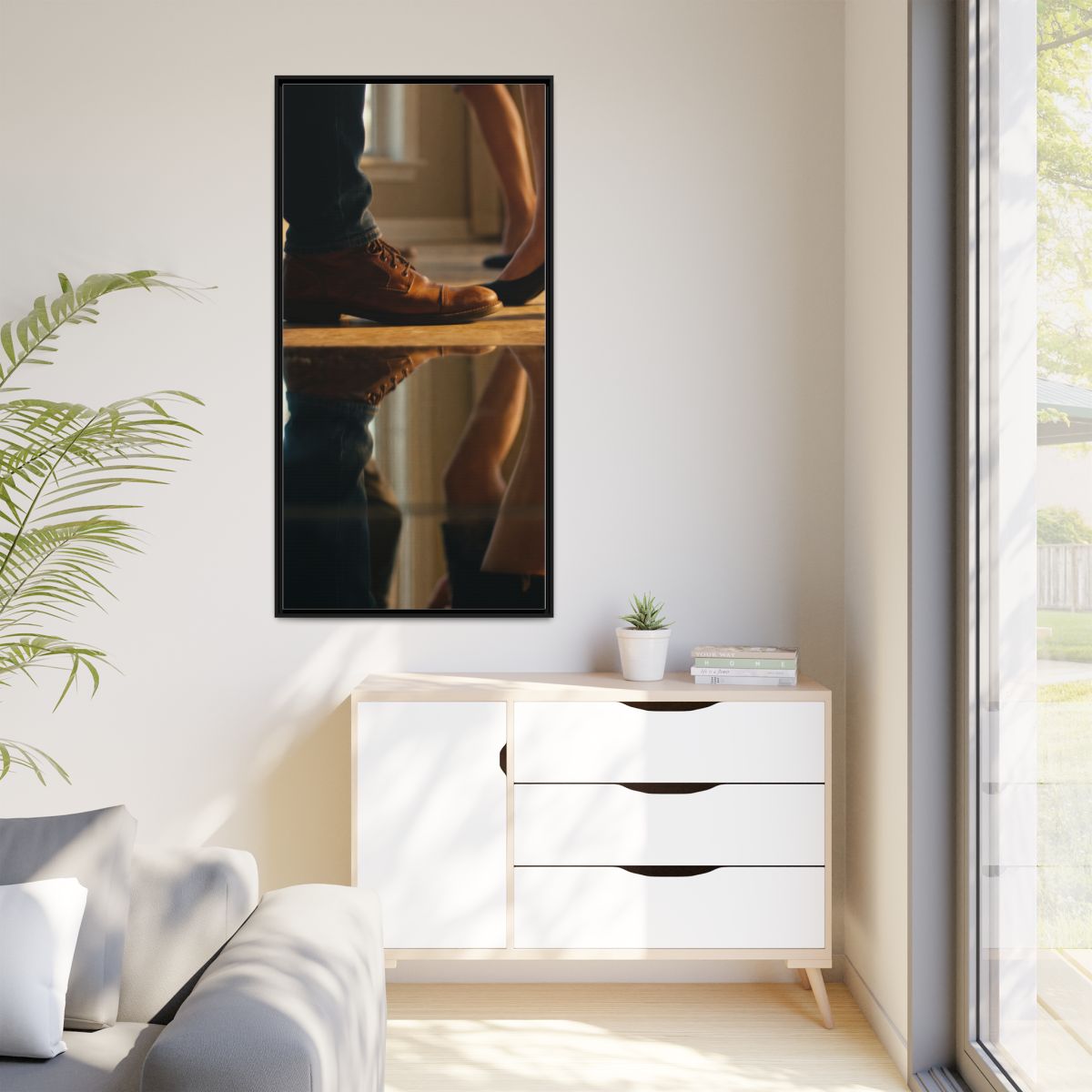 Matte Canvas, Framed - Golden Hour Reflections Cinematic Art...