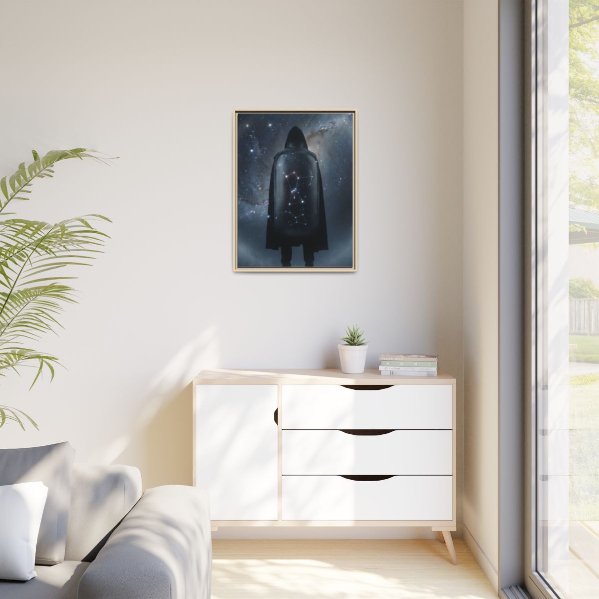 Matte Canvas, Framed - Cosmic Sentinel Orion Constellation...