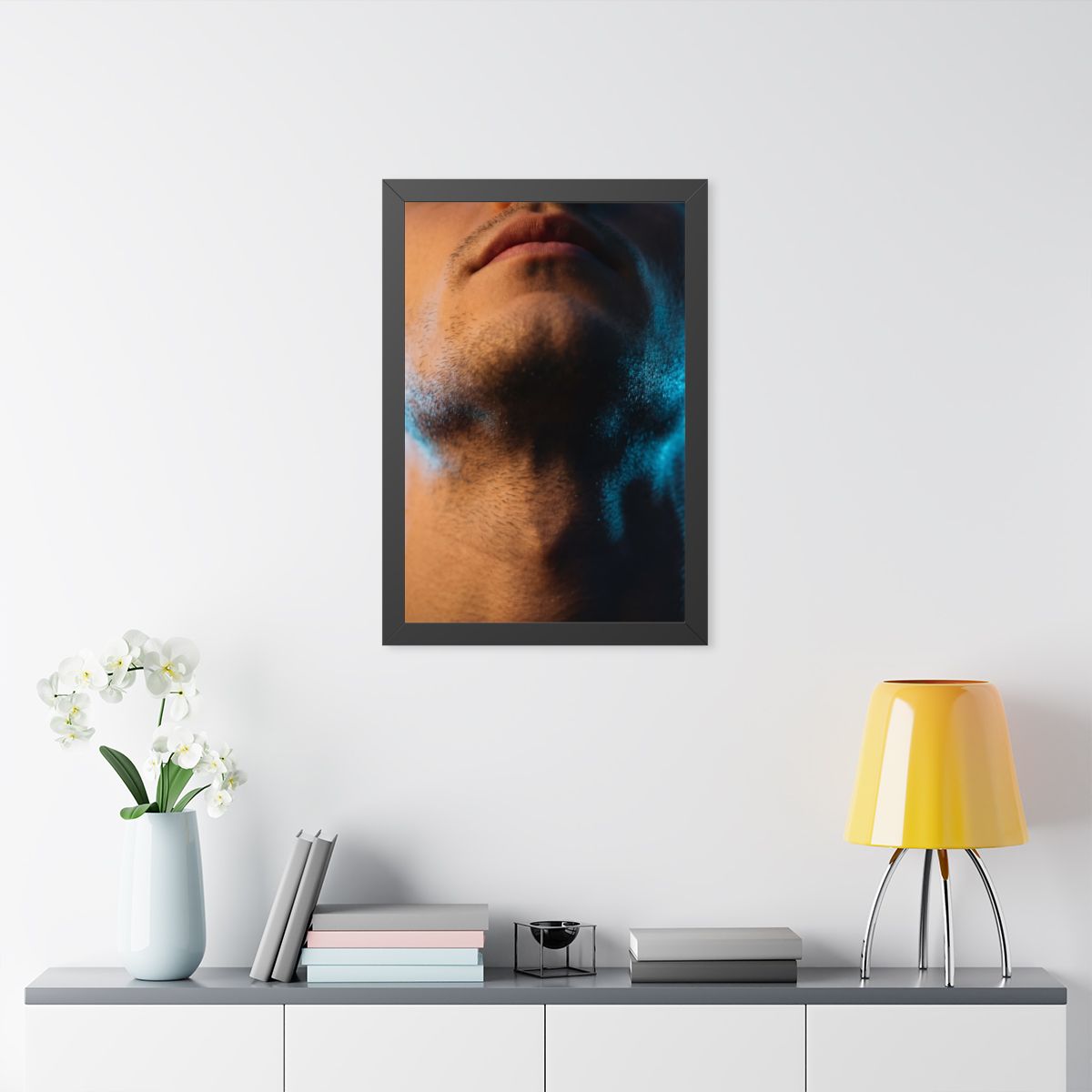 Framed Vertical Poster - Neon Horizon Portrait — Black... |...