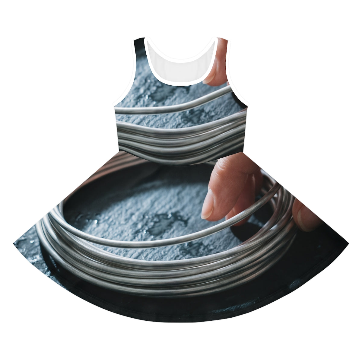 Robe d'été fille sans manches - Art anneaux d'argent