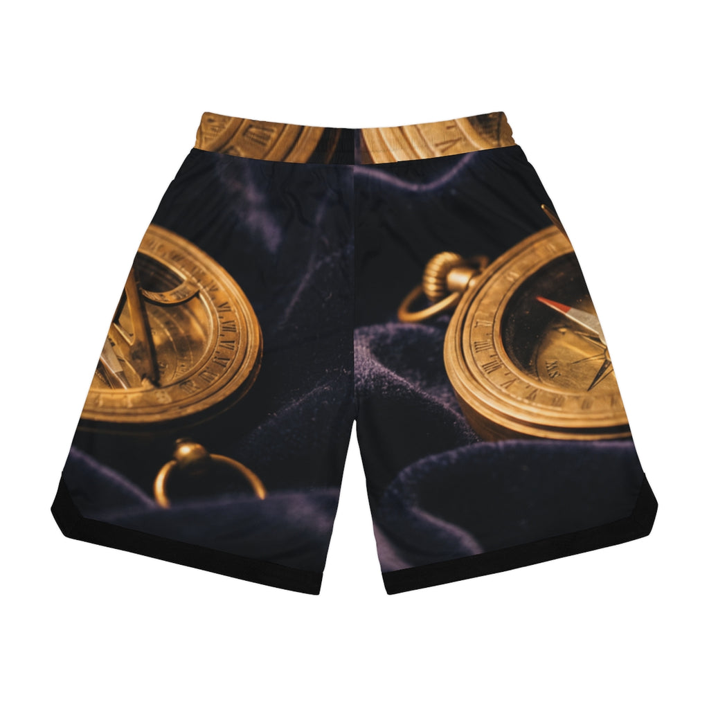 Women's Basketball Rib Shorts with Brass Sundial