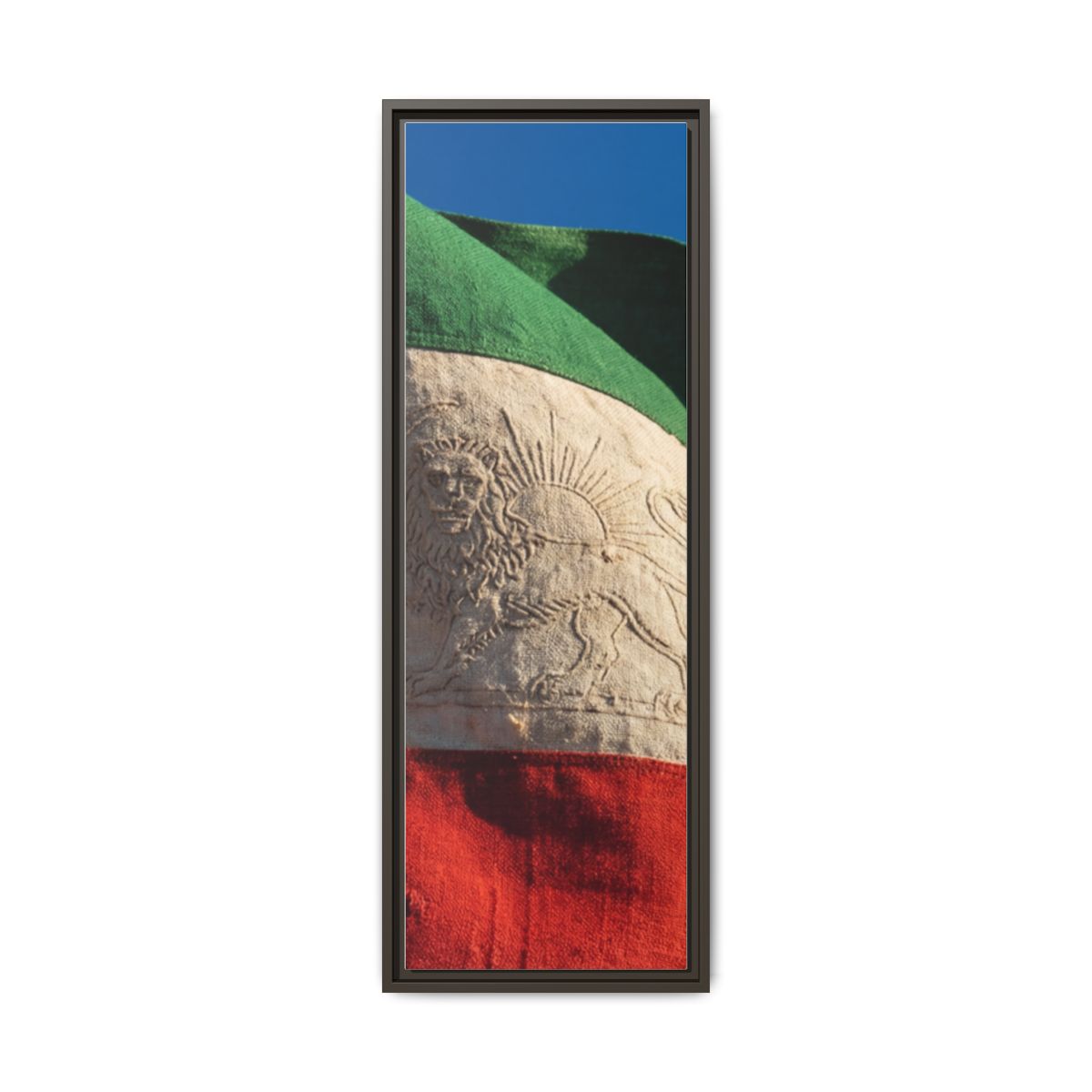 Framed Canvas Art - Distressed Flag — Espresso / 1.25"