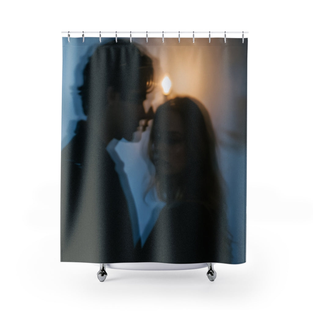 Midnight Reflection Shower Curtain - Moody Bathroom Art |...
