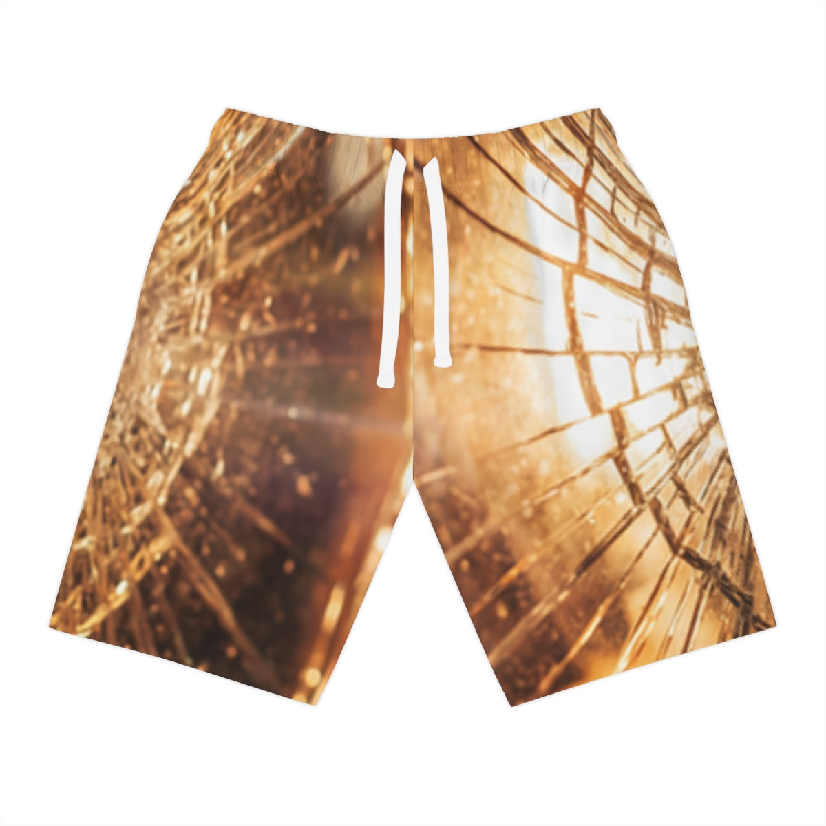 Athletic Long Shorts - Fractured Amber Glow | Echovira...