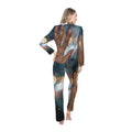 Women's Satin Pajamas Rainy City Window