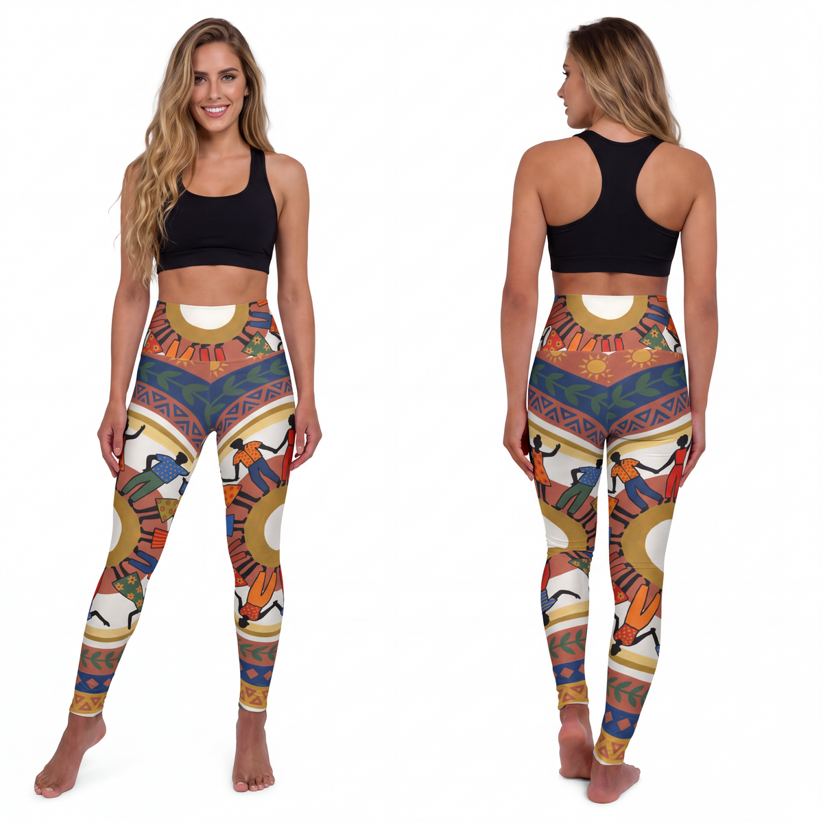 High Waisted Yoga Leggings - Unity Mandala Art | Echovira...