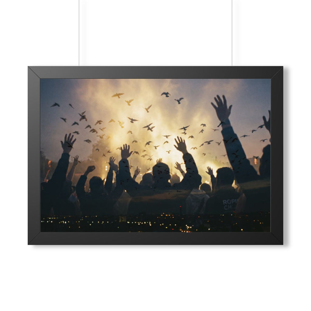 Framed Horizontal Poster - Euphoric Solstice Silhouette Art...