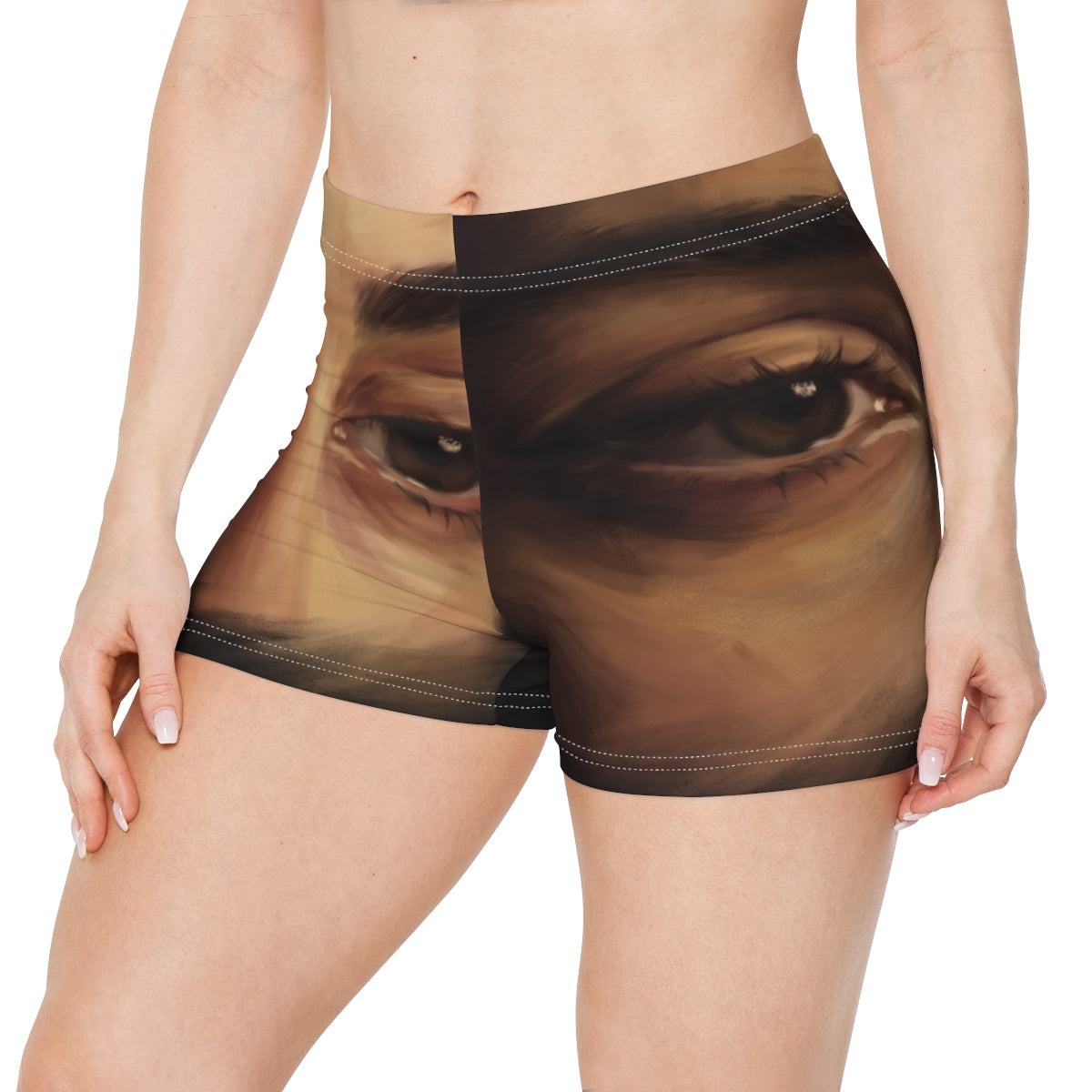 Women's Shorts with Chiaroscuro Portrait
