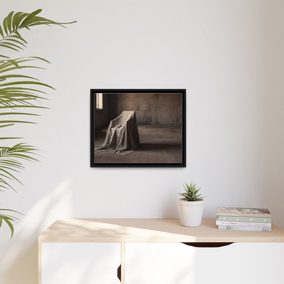 Matte Canvas, Framed - Draped Silence Still Life Art... |...