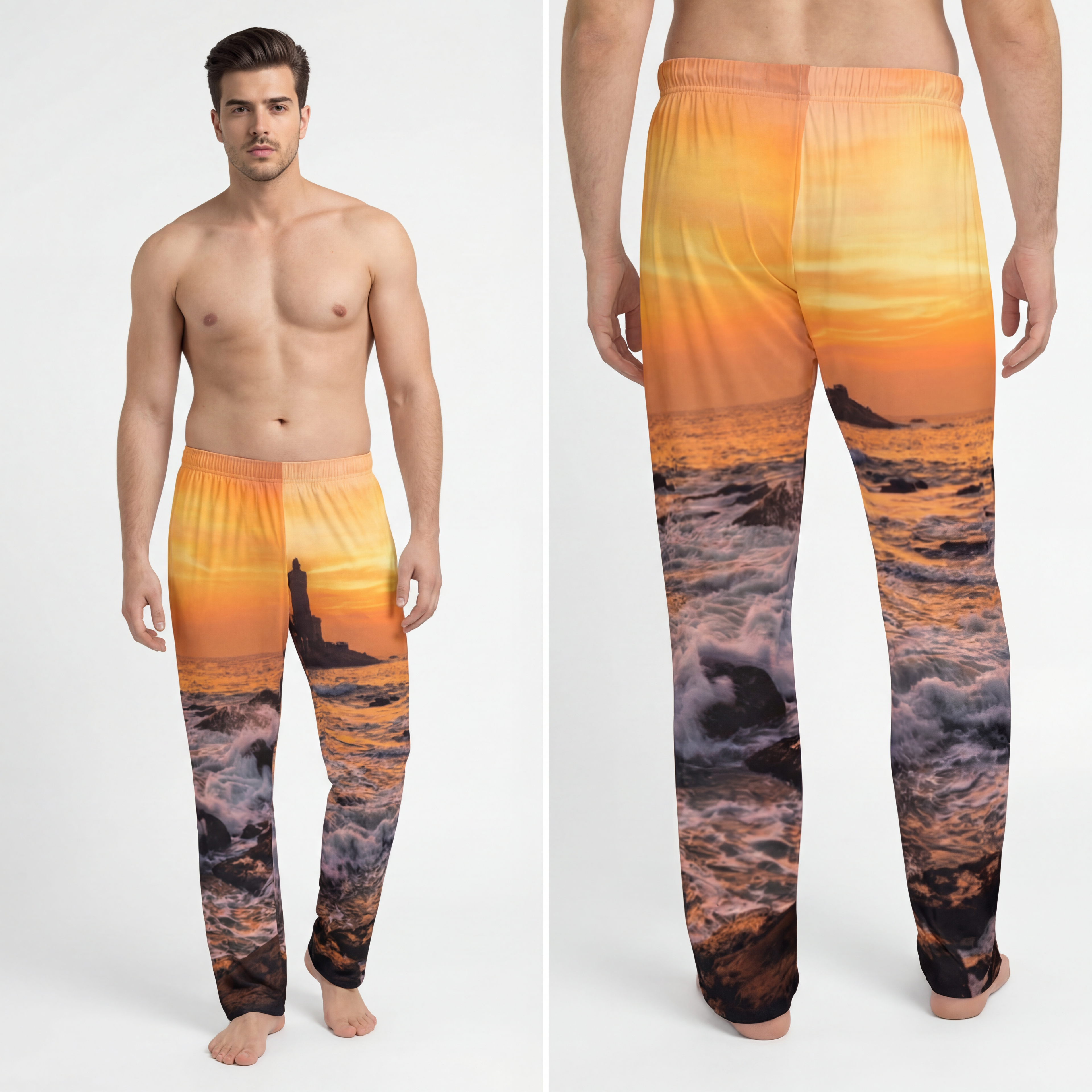 Men's Pajama Pants - Majestic Ocean Dawn