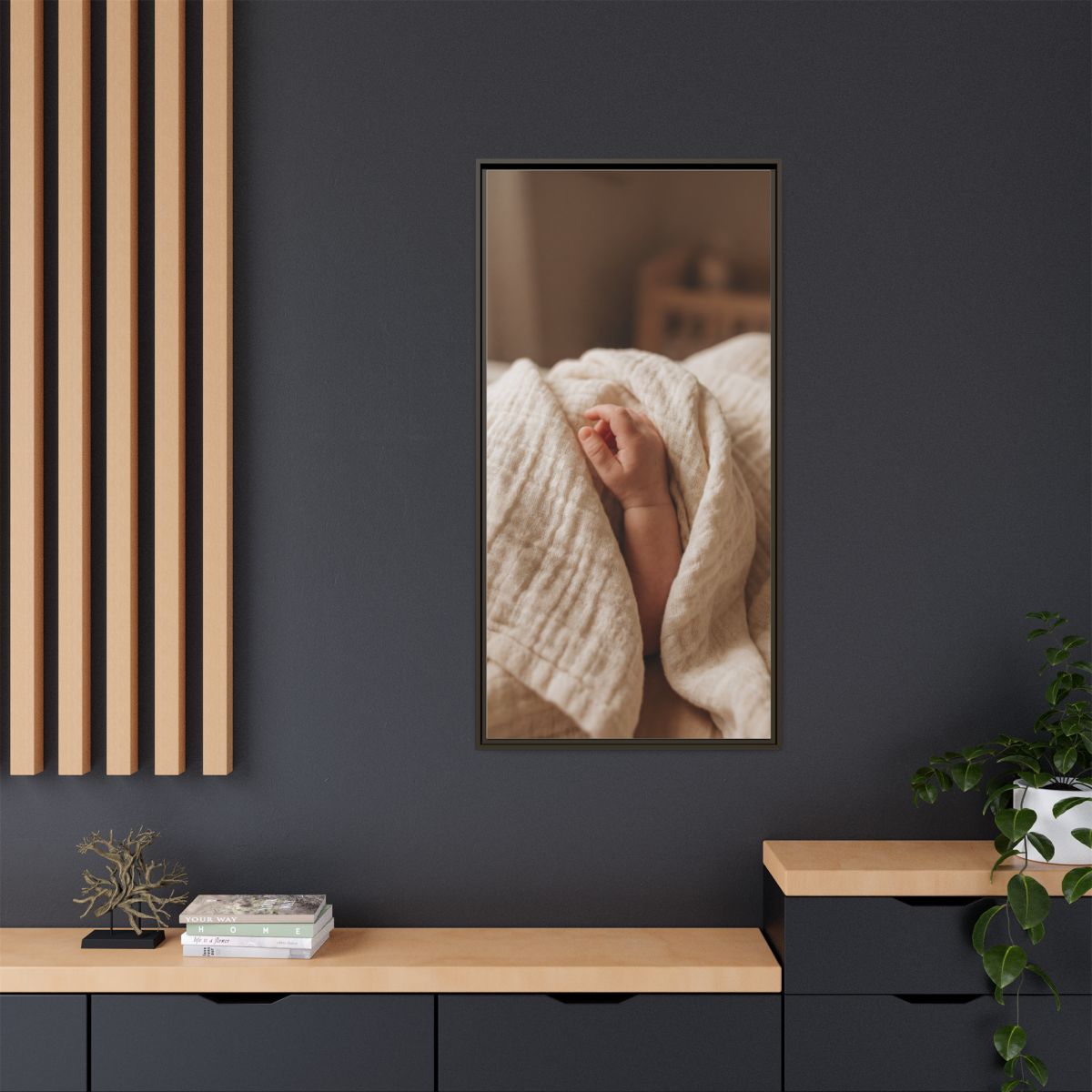 Framed Matte Canvas - Neutral Nursery — Espresso / 1.25"