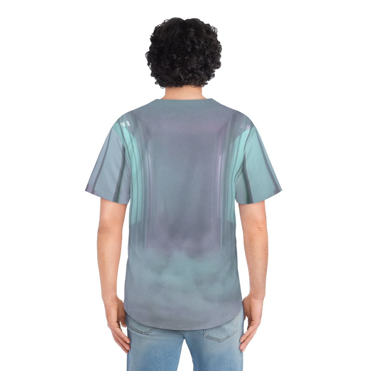 Men's Baseball Jersey - Liminal Corridor Fog Art Print |...