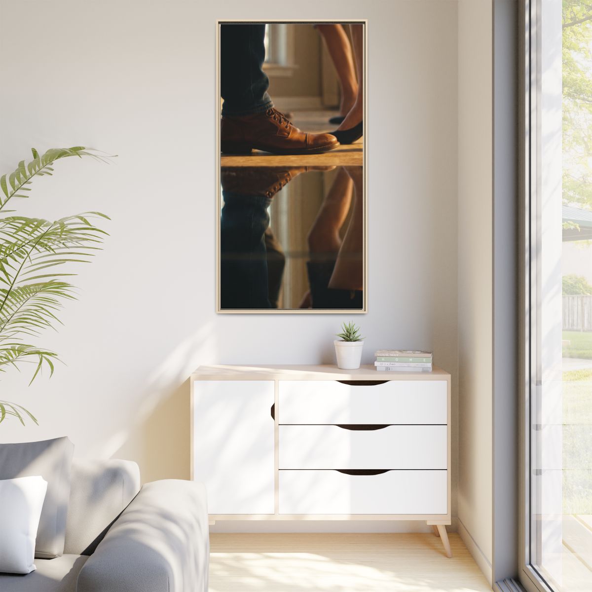 Matte Canvas, Framed - Golden Hour Reflections Cinematic Art...