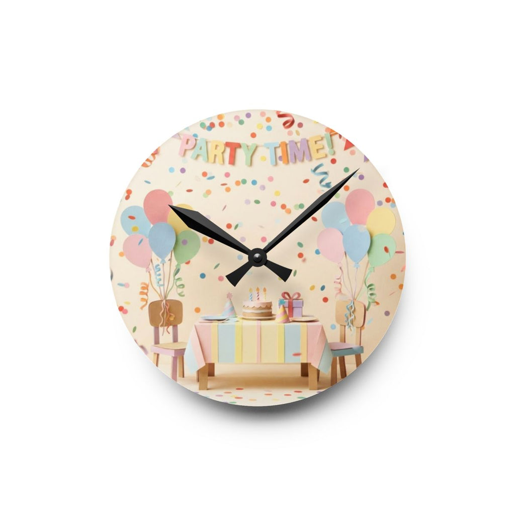 Acrylic Wall Clock - Party Time Whimsy | Echovira Gallery