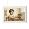 Framed Horizontal Poster - Little Scholar — White (14×11......