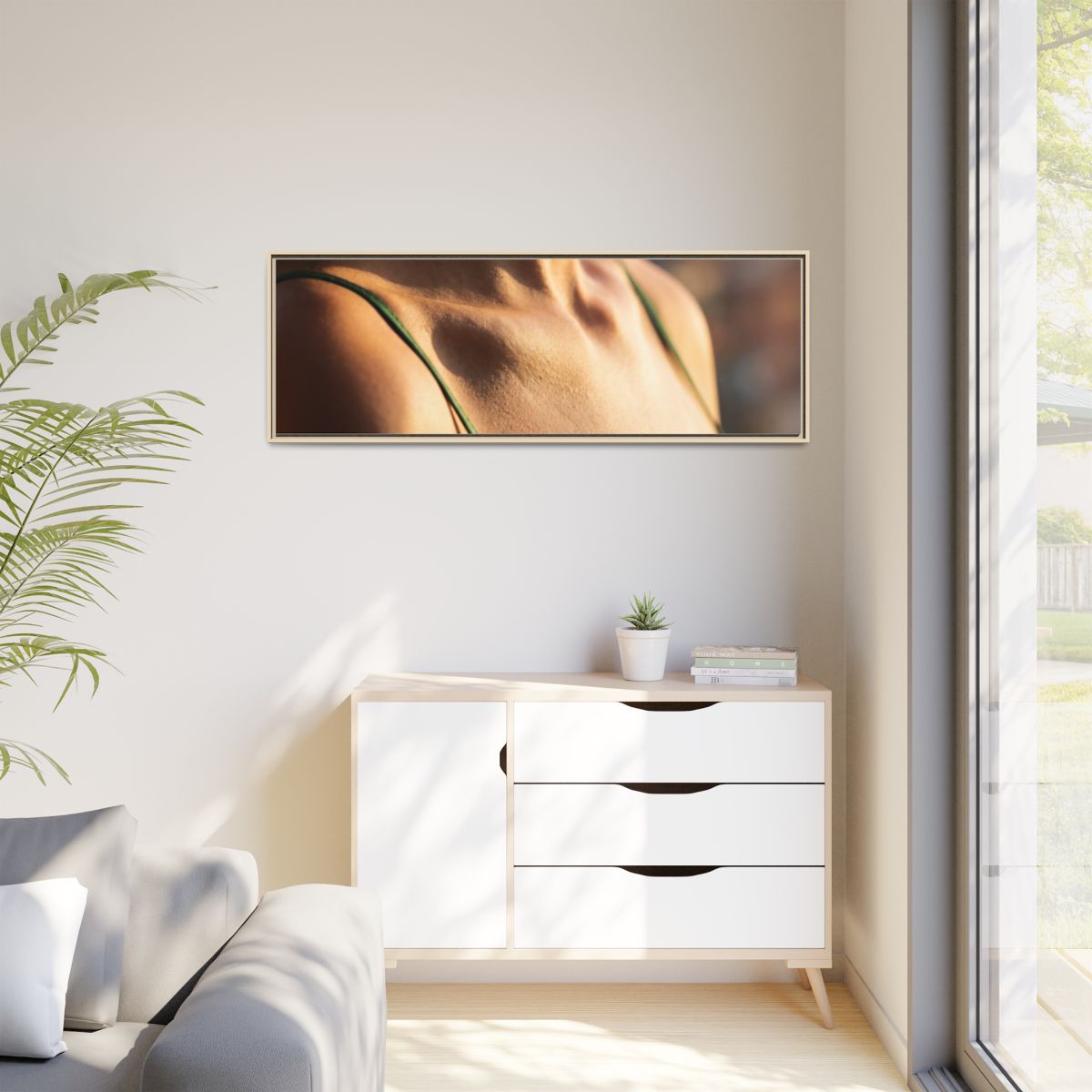 Golden Hour Matte Canvas - Framed Sunset Wall Art — Natural...