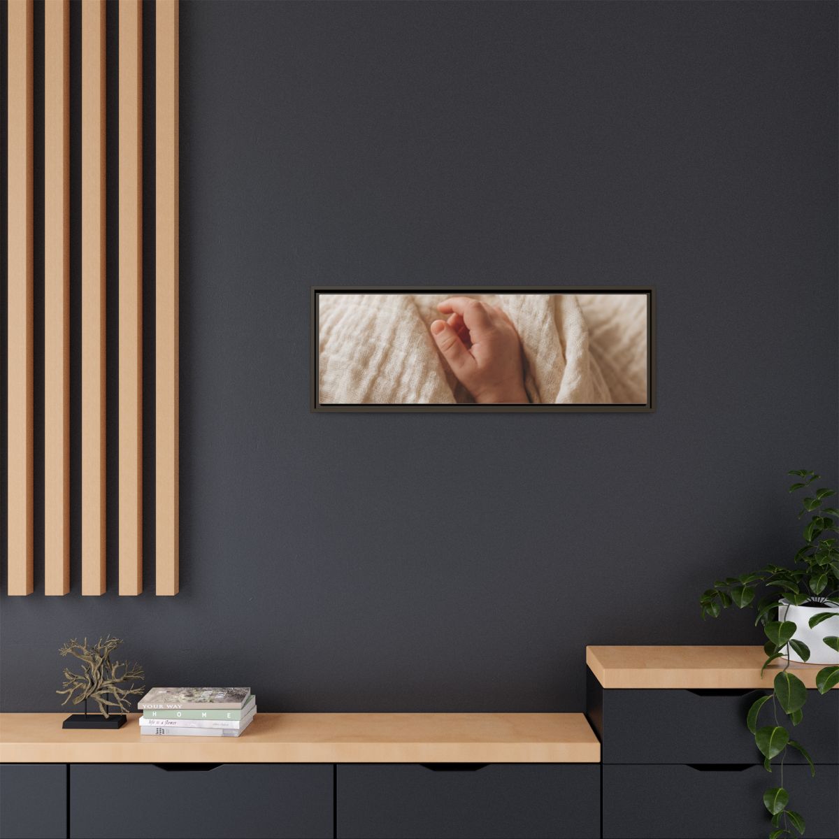 Framed Matte Canvas - Neutral Nursery — Espresso / 1.25"
